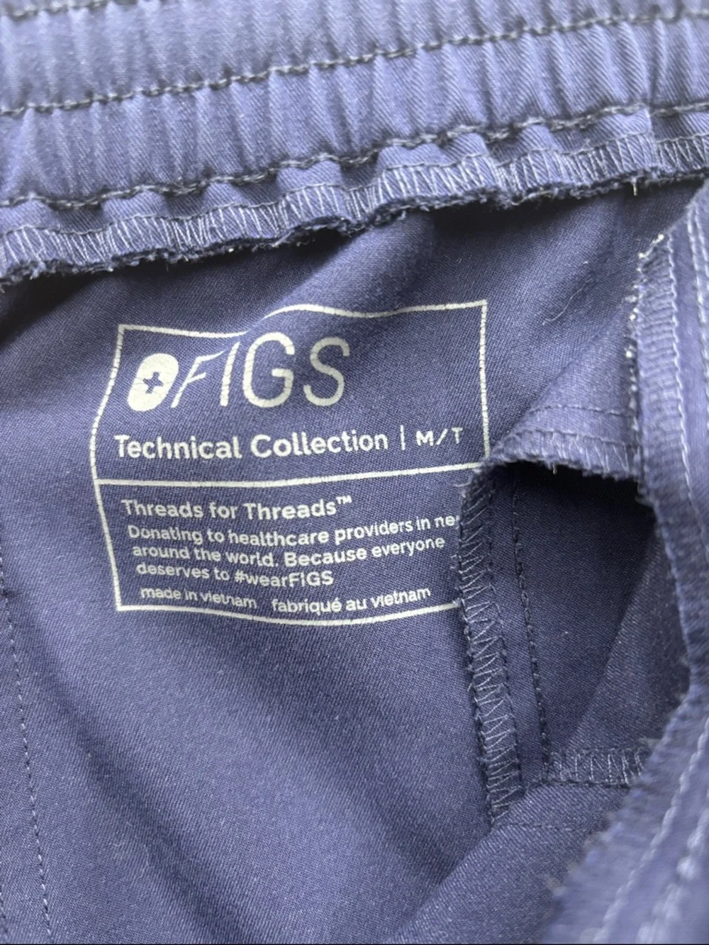 Figs Men's Navy Drawstring Cargo Pants m/t medium tall